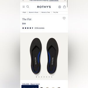 brand new rothy the flat black solid! sz8